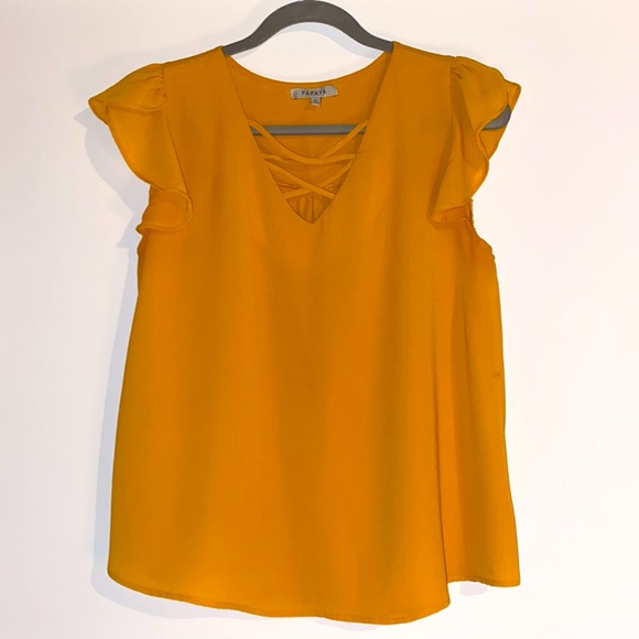 Papaya V-Neck Blouse - Picture 1 of 2